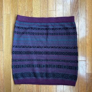 J. Jill Purple and Black Patterned Pencil Skirt